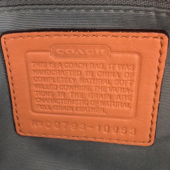 Vintage Y2K Coach Chelsea Pebbled Leather Neutral Satchel Shoulder Bag 10953 - Picture 12 of 13